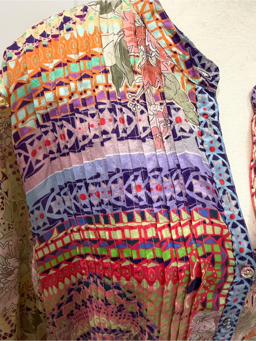 🌸 Johnny Was Britta Silk Mosaic Tile Maxi Dress XL - Picture 6 of 13